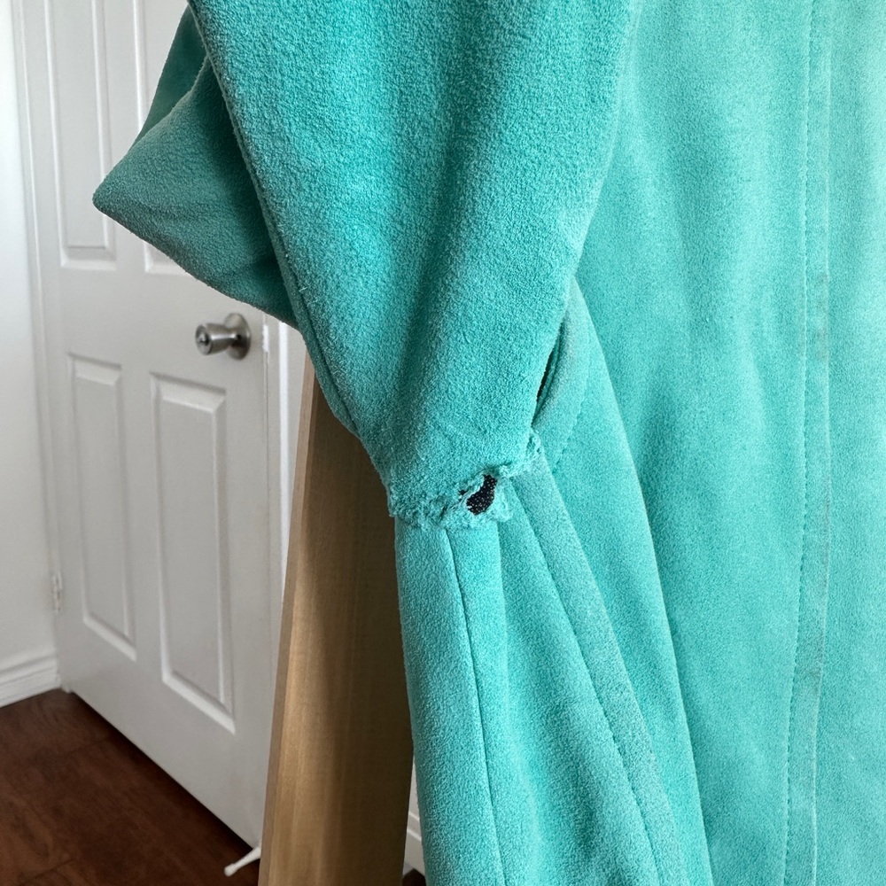 Mackage Freda Turqoise Suede Jacket 100% GOAT Skin - Picture 8 of 13
